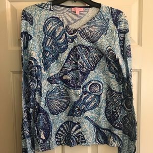 Lilly Pulitzer stuffed shells cardigan size large